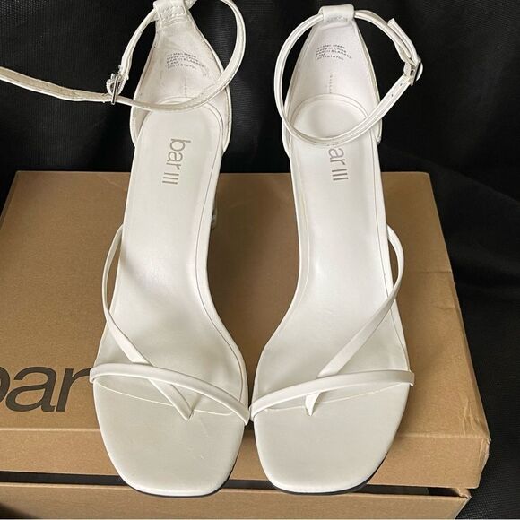 Bar III Blakke White High Heel Sandal Size 8.5 - Picture 1 of 8